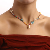 Colored Rice Zhuhai Star Shell Pendant Necklace